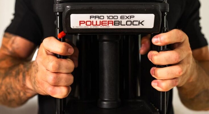 PowerBLock Pro 100 Adjustable Dumbbell Set