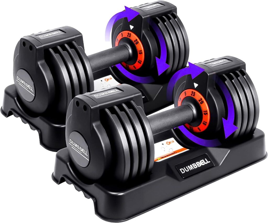 Adjustable Dumbbel Set Weight with Non Slip Quick Adjust Swivel Handle For Men and Women