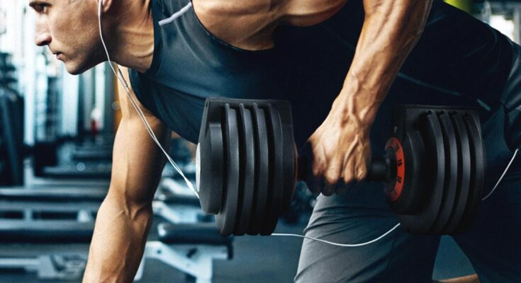 Adjustable Dumbbel Set Weight with Non Slip Quick Adjustable Dumbbell