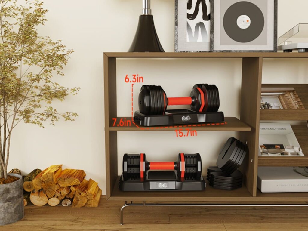 Adjustable Dumbbel Set Weight with Non Slip Quick Adjustable Dumbbell space