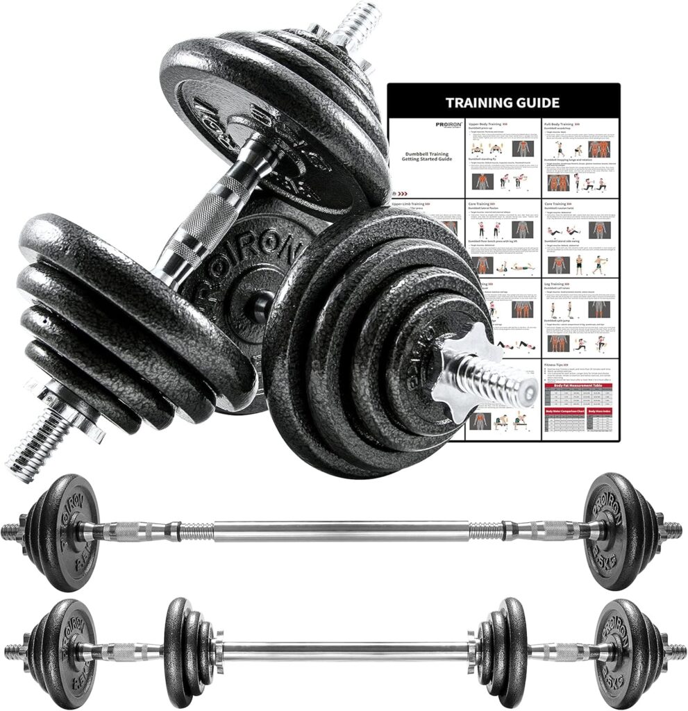 PROIRON 44lbs Cast Iron Adjustable Dumbbell