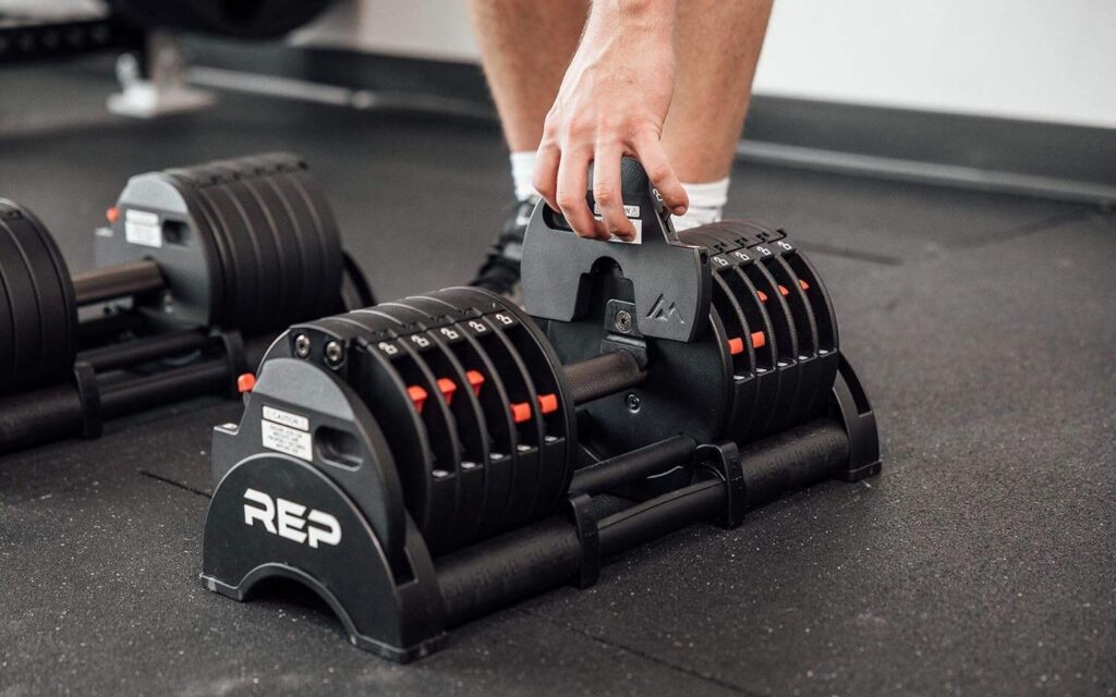 Rep Fitness Quickdraw Adjustable Dumbbell weight Adjustment