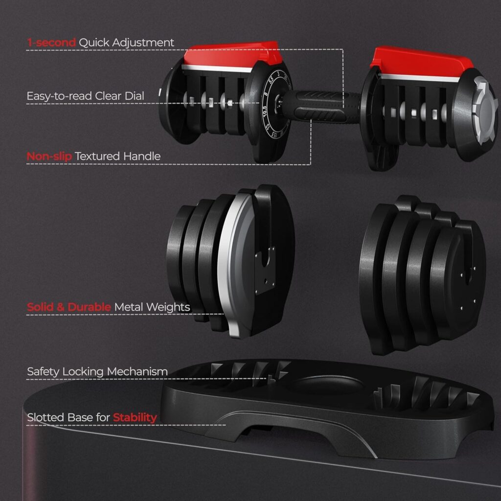 Yaheetech Adjustable Dumbbell Set Safety