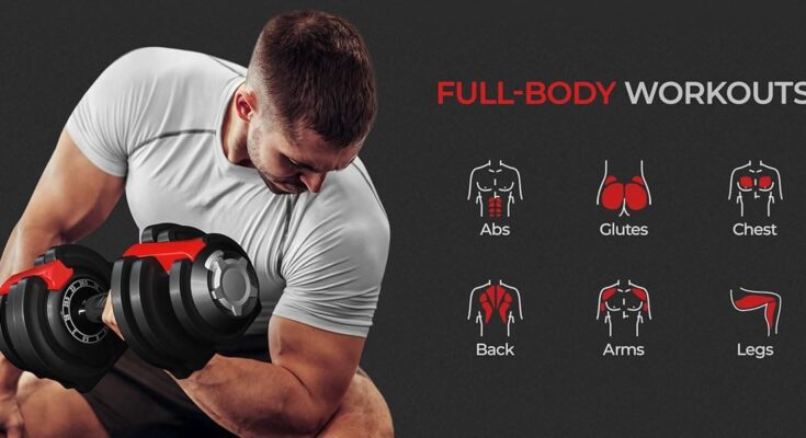 Yaheetech Adjustable Dumbbell Set For Full Body Workout