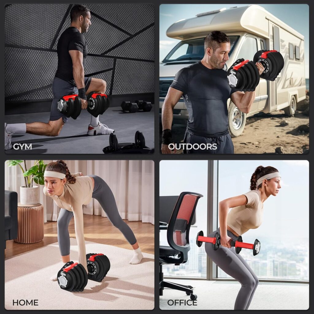 Yaheetech Adjustable Dumbbell Set for Home, Outdoor, Office, GYM